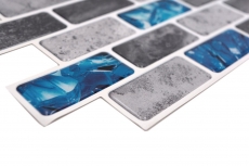 Self-adhesive mosaic film vinyl rectangle composite gray blue iridescent MOS200-MS8