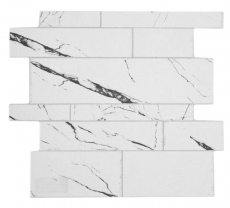 Selbstklebende Mosaikmatte Vinyl Steinoptik weiß schwarz graue Carrara Optik Rechteckig MOS200-SP02