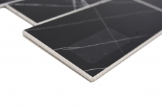 Selbstklebende Mosaikmatte Vinyl Steinoptik schwarz weiss Carrara Optik Rechteckig MOS200-SP04