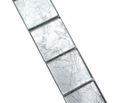 Mosaik Borde Bordüre Glasmosaik Mosaikfliese Silber Struktur MOS123BOR-8SB26