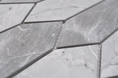 Keramikmosaik hellgrau matt Steinoptik Mosaikfliese Küchenwand Fliesenspiegel Bad Duschwand MOS13-L0206_f