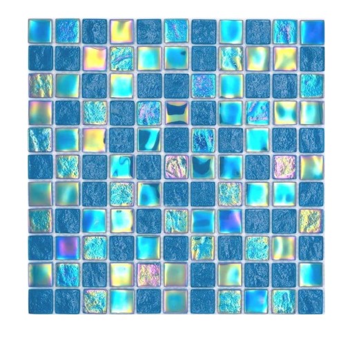 Mosaikfliese Glasmosaik iridium blau glänzend Mosaikfliese Küchenwand Fliesenspiegel Bad Duschwand MOS65-S63_f