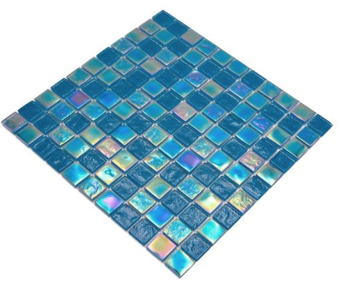 Mosaikfliese Glasmosaik iridium blau glänzend Mosaikfliese Küchenwand Fliesenspiegel Bad Duschwand MOS65-S63_f
