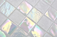 Carreau de mosaïque Mosaïque de verre iridium blanc brillant Carreau de mosaïque Mur de cuisine Miroir de salle de bain Mur de douche MOS66-S10-48_f