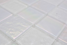 Carreau de mosaïque Mosaïque de verre iridium blanc brillant Carreau de mosaïque Mur de cuisine Miroir de salle de bain Mur de douche MOS66-S10-48_f