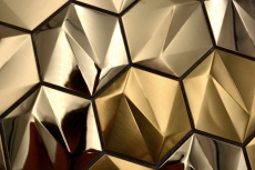 Metall Mosaik gold glänzend/matt Hexagonoptik Mosaikfliese Küchenwand Fliesenspiegel Bad Duschwand MOS128-GO_f