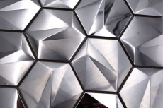 Metall Mosaik Titanium glänzend/matt Hexagonoptik Mosaikfliese Küchenwand Fliesenspiegel Bad Duschwand MOS128-SB_f