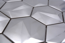 Metall Mosaik Titanium glänzend/matt Hexagonoptik Mosaikfliese Küchenwand Fliesenspiegel Bad Duschwand MOS128-SB_f