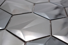 Metall Mosaik Tungsten glänzend/matt Hexagonoptik Mosaikfliese Küchenwand Fliesenspiegel Bad Duschwand MOS128-PL_f