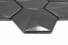 Metall Mosaik Tungsten glänzend/matt Hexagonoptik Mosaikfliese Küchenwand Fliesenspiegel Bad Duschwand MOS128-PL_f