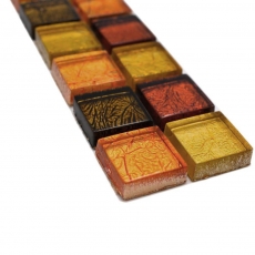 Bordüre Borde Mosaik mix gold/orange/braun glänzend Mosaikfliese Küchenwand Fliesenspiegel Bad Duschwand MOS120BOR-07814_f