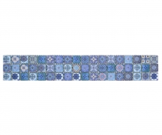 Bordüre Borde Mosaik blau matt Retrooptik Mosaikfliese Küchenwand Fliesenspiegel Bad Duschwand MOS78BOR-RB33_f