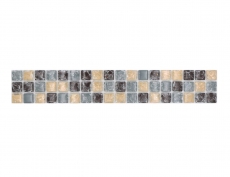 Bordure Borde Mosaïque mix bleu beige marron brillant Carreau de mosaïque mur cuisine miroir salle de bain mur douche MOS92BOR-1302_f