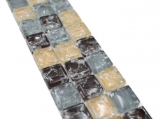 Bordüre Borde Mosaik mix blau beige braun glänzend Mosaikfliese Küchenwand Fliesenspiegel Bad Duschwand MOS92BOR-1302_f