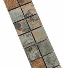 Bordüre Borde Mosaik mix beige/braun/grün matt Teppichoptik Mosaikfliese Küchenwand Fliesenspiegel Bad Duschwand MOS18BOR-25CB_f