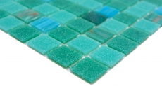 Glasmosaik Mosaikfliese mix türkis grün kupfer glänzend Pooloptik Mosaikfliese Küchenwand Fliesenspiegel Bad Duschwand MOS200-SMT_f