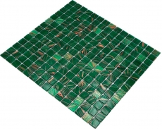 Glasmosaik Mosaikfliese Opal Grün Kupfer glänzend Pooloptik Mosaikfliese Küchenwand Fliesenspiegel Bad Duschwand MOS230-G28_f