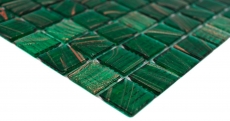 Glasmosaik Mosaikfliese Opal Grün Kupfer glänzend Pooloptik Mosaikfliese Küchenwand Fliesenspiegel Bad Duschwand MOS230-G28_f