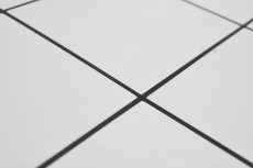 Handmuster Selbstklebende Mosaikmatte Metall weiße Fliesenoptik mit schwarzer Fuge MOS200-W01_m