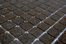 Handmuster Glasmosaik  Mosaikfliese dunkelbraun Spots MOS200-A36_m