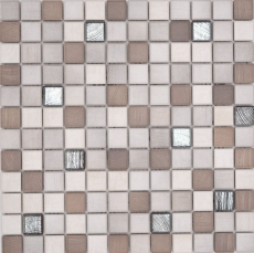 Jasba Senja Pure Mosaik Keramik Steinzeug wood-mix metallic matt Holzoptik Küche Bad Dusche MOSJB06 1 Matte
