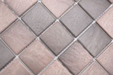 Jasba Village mosaico in ceramica gres terra marrone opaco effetto pietra cucina bagno doccia MOSJB546 1 tappetino