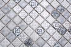 Jasba Pattern mosaic ceramic stoneware gray matt retro look kitchen bathroom shower MOSJBPV02 1 mat