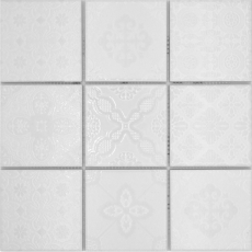 Jasba Clara mosaic ceramic stoneware iceland white glossy retro look kitchen bathroom shower MOSJBC139 1 mat