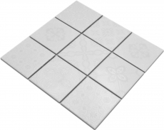 Jasba Clara Mosaik Keramik Steinzeug iceland white glänzend Retrooptik Küche Bad Dusche MOSJBC139 1 Matte
