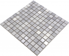 Jasba Agrob Buchtal Fresh Mosaik Keramik Steinzeug silver grey mix glänzend Küche Bad Dusche MOSJBF219 1 Matte