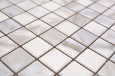 Jasba Agrob Buchtal Fresh Marble & More Mosaik Keramik Steinzeug carrara Optik white glänzend Mamoroptik Küche Bad Dusche MOSJBMM17 1 Matte
