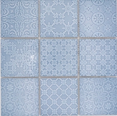 Ceramic mosaic tiles Jasba nordic blue glossy retro look kitchen wall bathroom tile shower wall / 10 mosaic mats