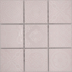 Ceramic mosaic tiles Jasba vintage rose glossy retro look kitchen wall bathroom tile shower wall / 10 mosaic mats