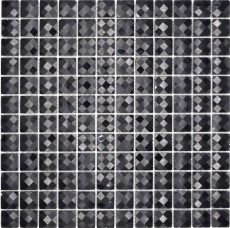 Mosaïque de verre QUADRAT CRYSTAL BRILLANCE NOIR MOS130-X826 1 tapis