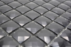 Mosaïque de verre QUADRAT CRYSTAL BRILLANCE NOIR MOS130-X826 1 tapis