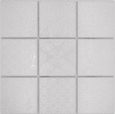 Mosaïque céramique Jasba paris grey brillant rétro mur cuisine carrelage salle de bain mur douche / 10 tapis de mosaïque