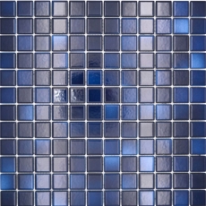 Mosaïque céramique Carreaux Jasba deep blue mix brillant n.d. mur de cuisine carreau de salle de bain mur de douche / 10 tapis de mosaïque