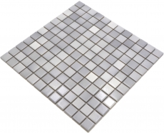 Piastrelle di mosaico in ceramica Jasba grigio argento mix lucido n.d. Rivestimento della cucina rivestimento del bagno rivestimento della doccia / 10 tappetini a mosaico