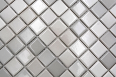 Keramik Mosaik Fliesen Jasba warm grey mix glänzend k.A. Küchenwand Badezimmerfliese Duschwand / 10 Mosaikmatten