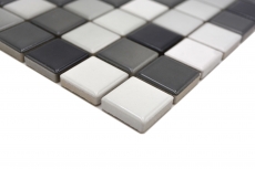 Keramik Mosaik Fliesen Jasba white grey mix glänzend k.A. Küchenwand Badezimmerfliese Duschwand / 10 Mosaikmatten