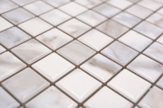 Piastrelle di ceramica a mosaico Jasba carrara bianco lucido aspetto marmo muro cucina bagno piastrelle doccia / 10 tappetini a mosaico
