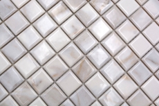 Piastrelle di ceramica a mosaico Jasba carrara bianco lucido aspetto marmo muro cucina bagno piastrelle doccia / 10 tappetini a mosaico