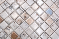 Piastrelle di ceramica a mosaico Jasba illusion beige lucido aspetto marmo muro cucina bagno piastrelle doccia / 10 tappetini a mosaico