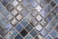 Ceramic mosaic tiles Jasba labradorite blue glossy marble look kitchen wall bathroom tile shower wall / 10 mosaic mats