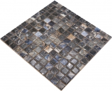 Céramique Carreaux de mosaïque Jasba illusion dark brillant Mamoroparoi de cuisine Carreau de salle de bains Paroi de douche / 10 tapis de mosaïque