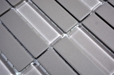 Mosaik Fliese Keramik Stäbchen grau unglasiert Glas Fliesenspiegel MOS24-0204