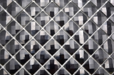 Glass mosaic QUADRAT CRYSTAL GLITTER BLACK / 10 mosaic tiles MOS130-X826_f