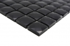 Glass mosaic QUADRAT CRYSTAL GLITTER BLACK / 10 mosaic tiles MOS130-X826_f