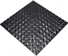 Glass mosaic QUADRAT CRYSTAL GLITTER BLACK / 10 mosaic tiles MOS130-X826_f