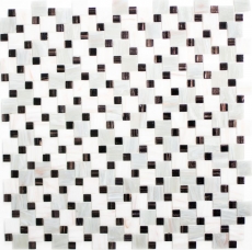 Mosaik Fliese Glas Kombination Goldstar grau weiß MOS57-K01